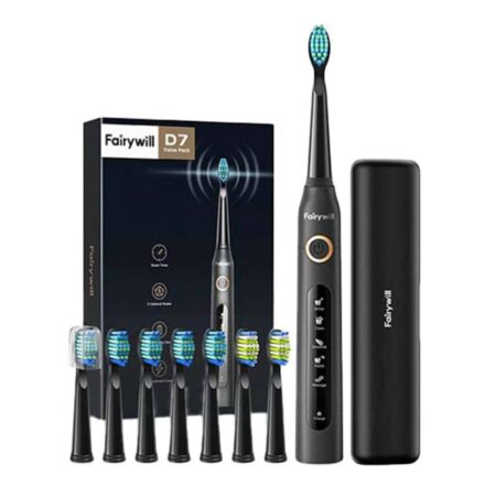 FairyWill-Sonic-toothbrush-with-head-set-and-case-FW-507-Plus-Black